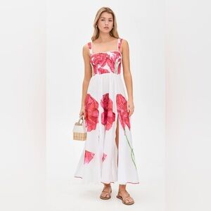 $825 Charo Ruiz Ibiza Crissy Long Dress in the White Blossom pattern S
